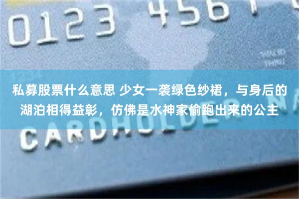 私募股票什么意思 少女一袭绿色纱裙，与身后的湖泊相得益彰，仿佛是水神家偷跑出来的公主