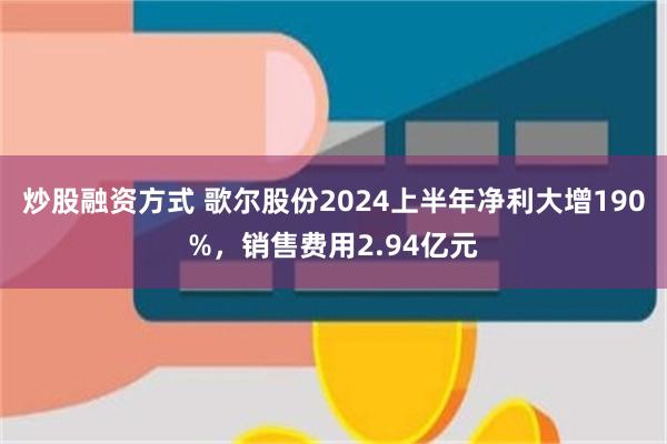 炒股融资方式 歌尔股份2024上半年净利大增190%，销售费用2.94亿元
