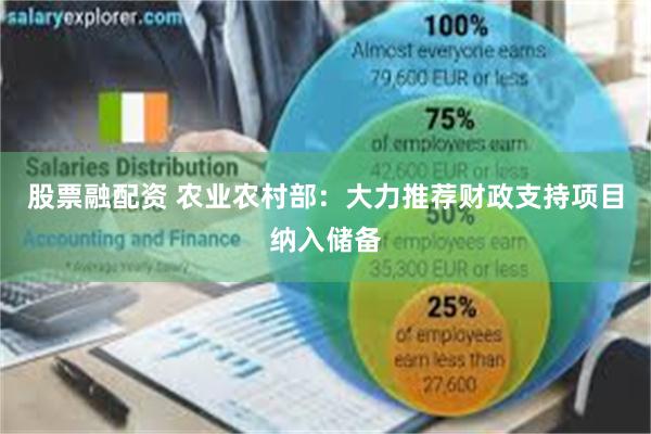 股票融配资 农业农村部：大力推荐财政支持项目纳入储备