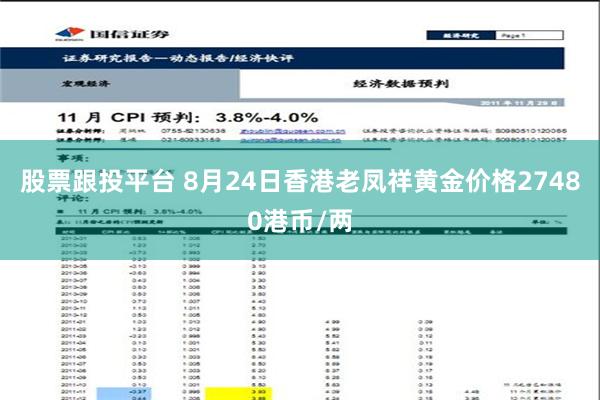 股票跟投平台 8月24日香港老凤祥黄金价格27480港币/两