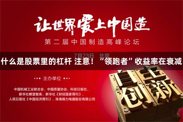 什么是股票里的杠杆 注意！“领跑者”收益率在衰减