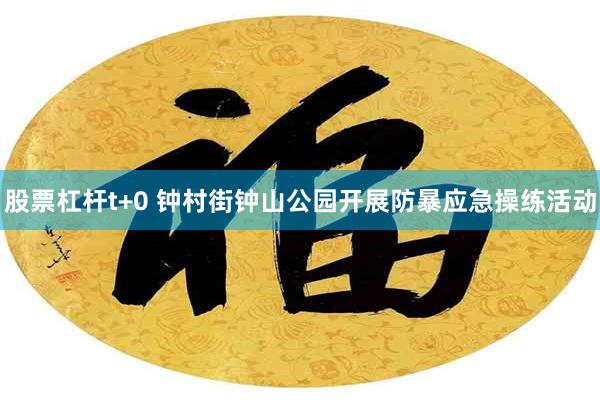 股票杠杆t+0 钟村街钟山公园开展防暴应急操练活动