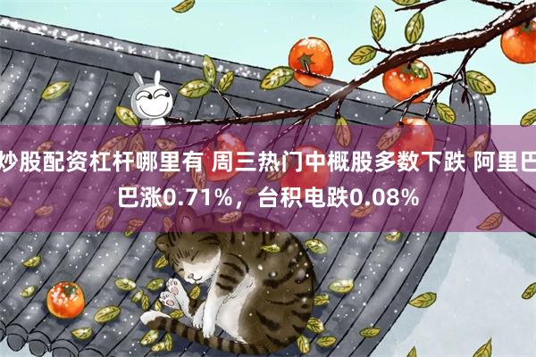 炒股配资杠杆哪里有 周三热门中概股多数下跌 阿里巴巴涨0.71%，台积电跌0.08%