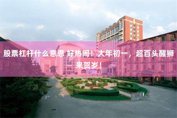 股票杠杆什么意思 好热闹！大年初一，超百头醒狮来贺岁！