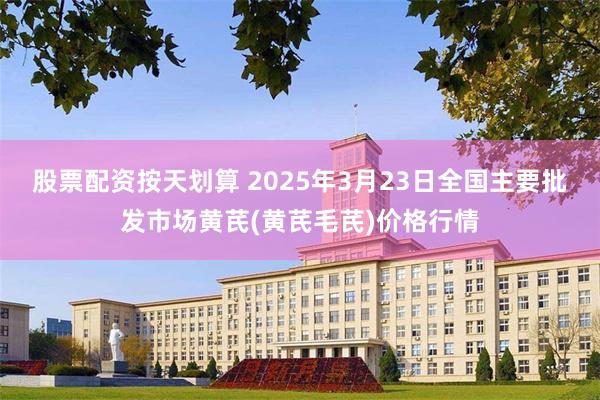 股票配资按天划算 2025年3月23日全国主要批发市场黄芪(黄芪毛芪)价格行情