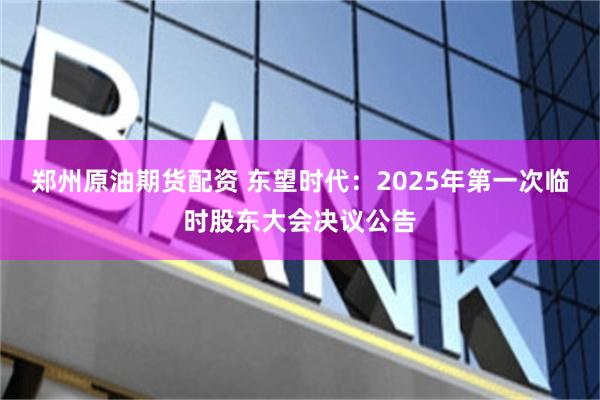 郑州原油期货配资 东望时代：2025年第一次临时股东大会决议公告