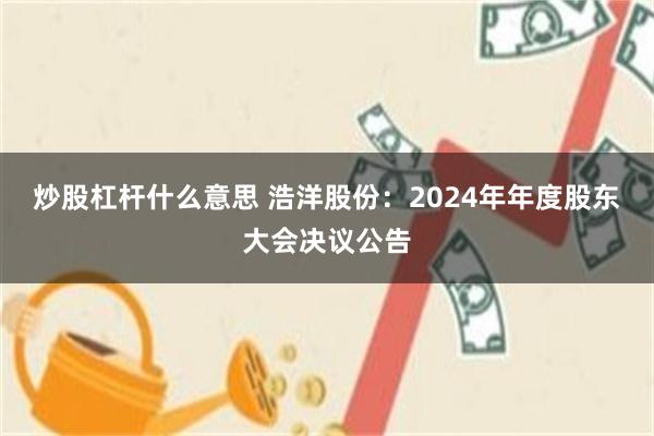炒股杠杆什么意思 浩洋股份：2024年年度股东大会决议公告