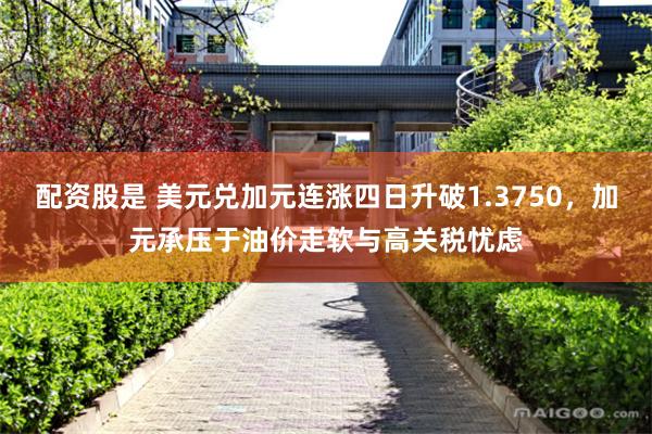 配资股是 美元兑加元连涨四日升破1.3750，加元承压于油价走软与高关税忧虑