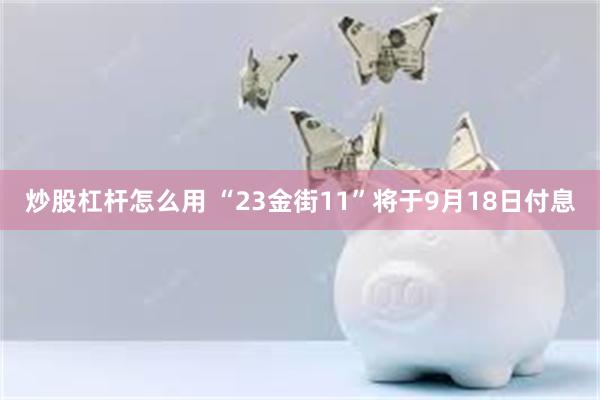 炒股杠杆怎么用 “23金街11”将于9月18日付息
